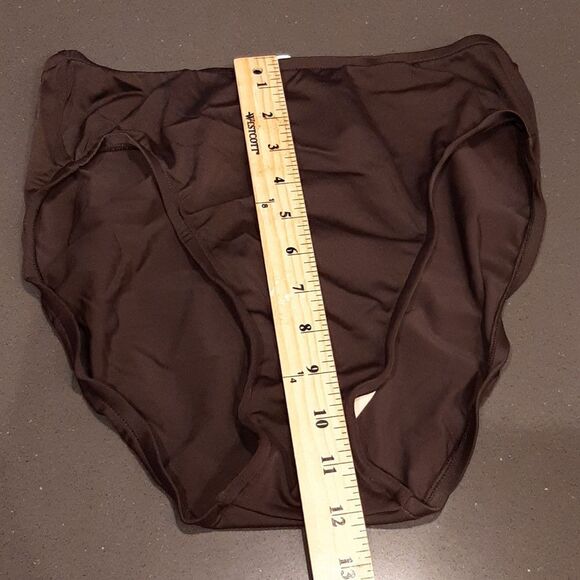 Brown and Turquoise Leaf Print 2 Piece Swimsuit - Picture 11 of 12